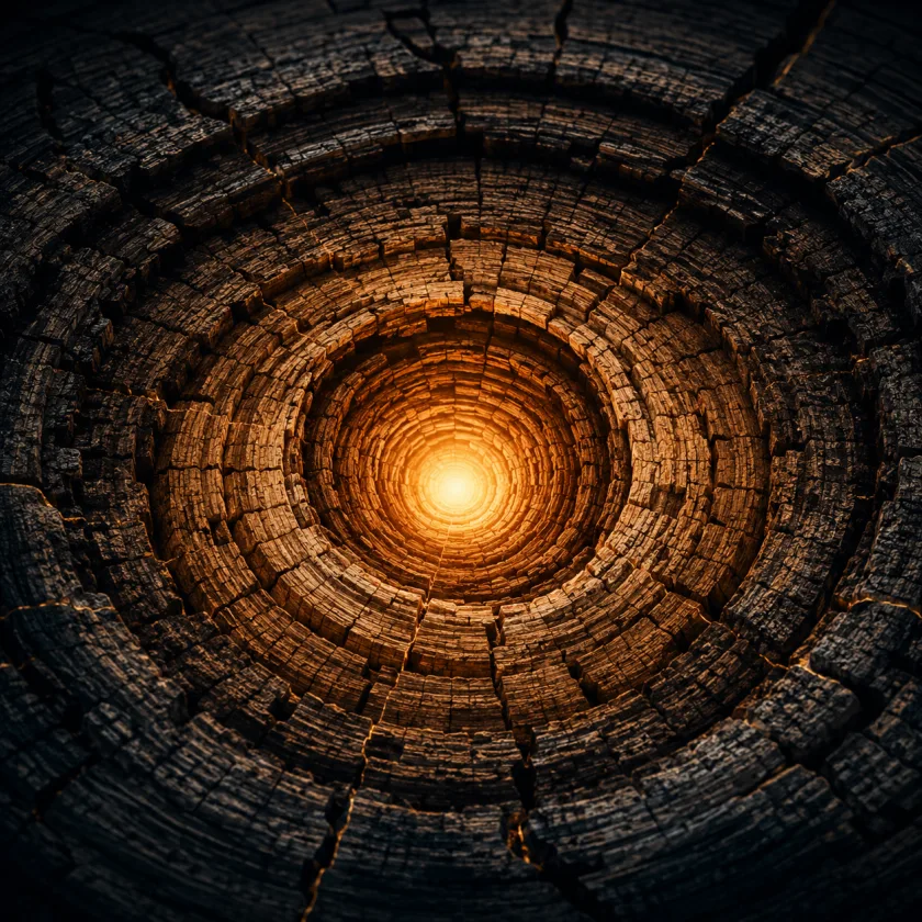 Concentric layers with luminous nucleus — visual representation of The Core by Maccam Network